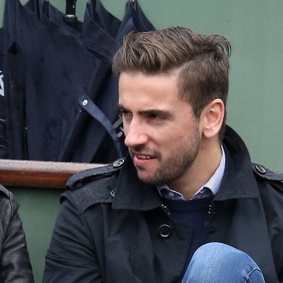 Audrey Lamy et son compagnon Thomas Sabatier aux Internationaux de France de tennis de Roland Garros à Paris le 31 mai 2015.