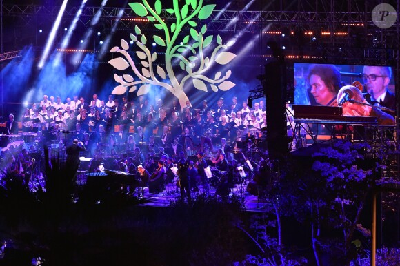 Calogero, ému - Concert en hommage aux victimes de l'attentat du 14 juillet 2016 à Nice, le 14 juillet 2017. © Bruno Bébert/Bestimage