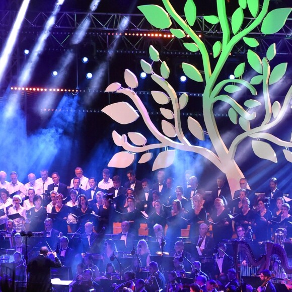 Calogero, ému - Concert en hommage aux victimes de l'attentat du 14 juillet 2016 à Nice, le 14 juillet 2017. © Bruno Bébert/Bestimage