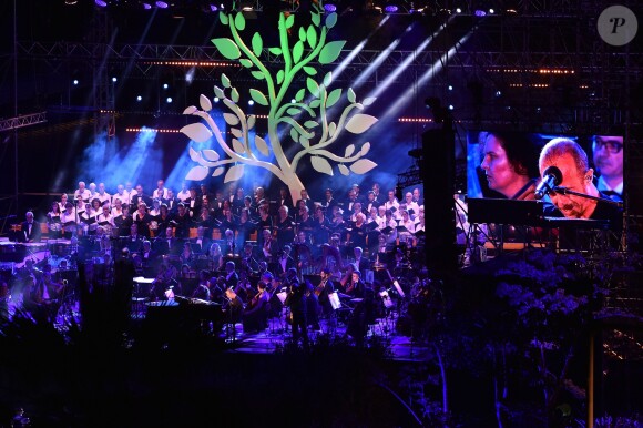 Calogero, ému - Concert en hommage aux victimes de l'attentat du 14 juillet 2016 à Nice, le 14 juillet 2017. © Bruno Bébert/Bestimage