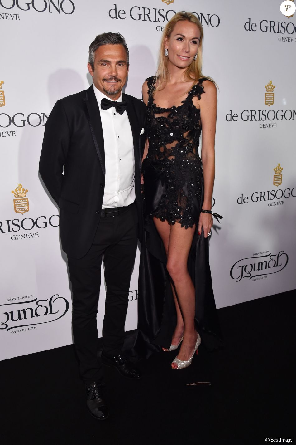 Richard Virenque et sa compagne Marie-Laure - Photocall de la soirée de Grisogono à l&#039;hôtel Eden Roc au Cap d&#039;Antibes lors du 68 ème Festival du film de Cannes à Cannes le 19 mai 2015.