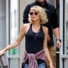Exclusif - Taylor Swift, avec sa nouvelle de coupe de cheveux, sort de sa séance de gym à New York, le 6 septembre 2016.
