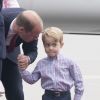 Arrivée du prince William et de Kate Middleton avec leurs enfants George et Charlotte de Cambridge à Varsovie en Pologne le 17 juillet 2017.