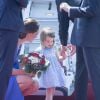 Arrivée du prince William et de Kate Middleton avec leurs enfants George et Charlotte de Cambridge à l'aéroport de Berlin-Tegel en Allemagne le 19 juillet 2017 lors de leur visite officielle.