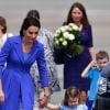 Départ du prince William et de Kate Middleton avec leurs enfants George et Charlotte de Cambridge de l'aéroport de Varsovie en Pologne le 19 juillet 2017.