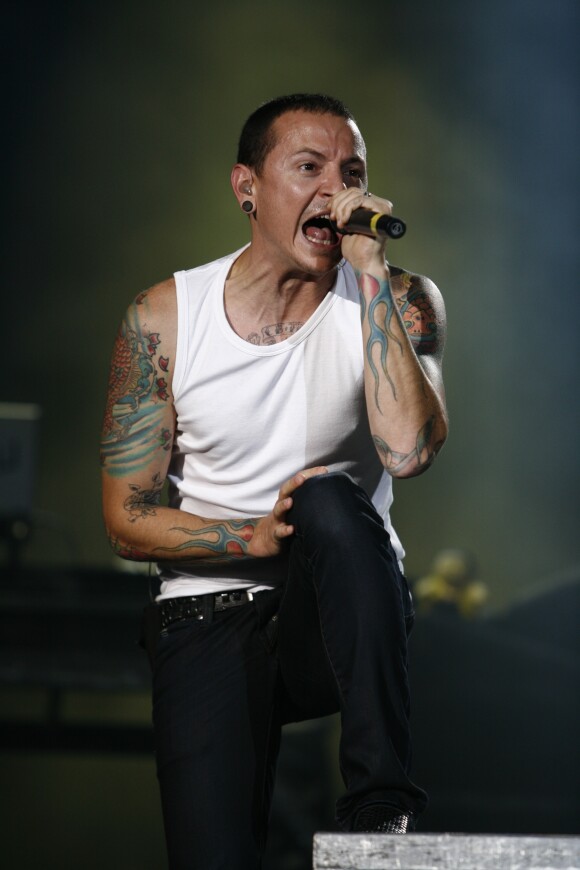 Chester Bennington de Linkin Park à Venise en 2008.
