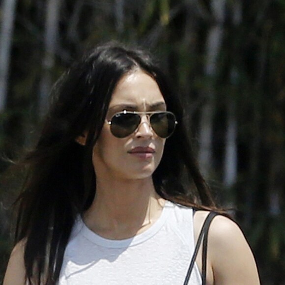 Exclusif - Megan Fox se promène avec ses enfants Noah et Bodhi à Los Angeles le 9 juillet 2017