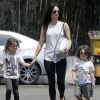 Exclusif - Megan Fox se promène avec ses enfants Noah et Bodhi à Los Angeles le 9 juillet 2017 