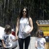 Exclusif - Megan Fox se promène avec ses enfants Noah et Bodhi à Los Angeles le 9 juillet 2017 