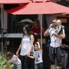 Exclusif - Megan Fox et son mari Brian Austin Green sont allés déjeuner au restaurant mexicain "Los Arroyos Montecito" avec leurs enfants Noah Shannon, Bodhi Ransom et Journey River, le 9 juillet 2017 à Santa Barbara