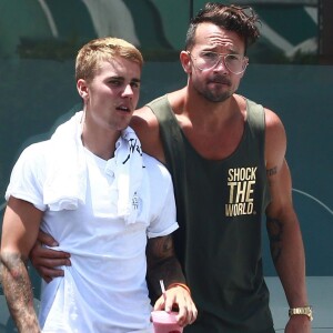 Exclusif - Justin Bieber et le pasteur Carl Lentz le 19 juillet 2017