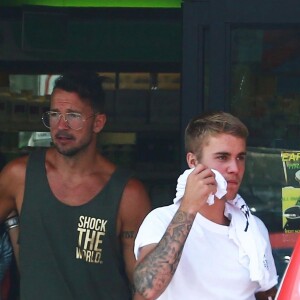 Exclusif - Justin Bieber et le pasteur Carl Lentz le 19 juillet 2017