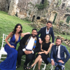 Leila Ben Khalifa, Christophe Beaugrand, Ghislain et Kevin Razy au mariage de Charlotte Namura et Jean-Luc Guizonne le 12 juillet 2017.