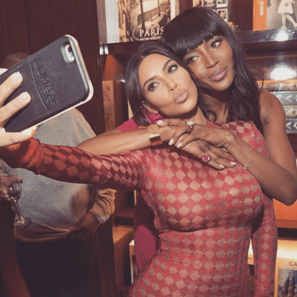 Photo de Kim Kardashian et Naomi Campbell. Avril 2016.