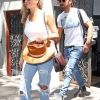 Jennifer Aniston et son mari Justin Theroux sortent d'un immeuble à New York Le 19 Juillet 2017