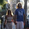 Exclusif - Joakim Noah et sa compagne Isabelle Cutrim profitent d'une soirée en amoureux dans le quartier de Venice Beach à Los Angeles. Le 7 août 2017.