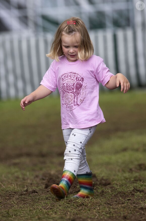 Mia Tindall, fille de Zara Phillips (Tindall) et de Mike Tindall, lors du Festival of British Eventing à Gatcombe Park à Minchinhampton, le 4 août 2017.