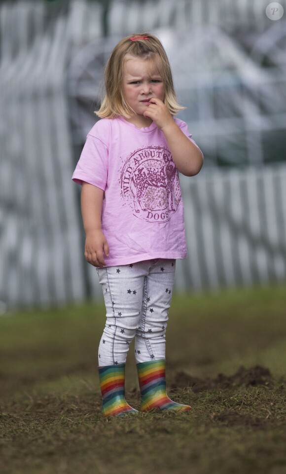 Mia Tindall, fille de Zara Phillips (Tindall) et de Mike Tindall, lors du Festival of British Eventing à Gatcombe Park à Minchinhampton, le 4 août 2017.