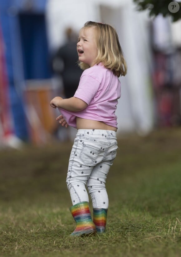 Mia Tindall, fille de Zara Phillips (Tindall) et de Mike Tindall, lors du Festival of British Eventing à Gatcombe Park à Minchinhampton, le 4 août 2017.