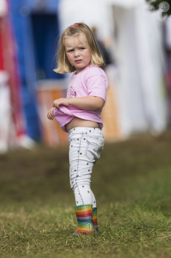 Mia Tindall, fille de Zara Phillips (Tindall) et de Mike Tindall, lors du Festival of British Eventing à Gatcombe Park à Minchinhampton, le 4 août 2017.