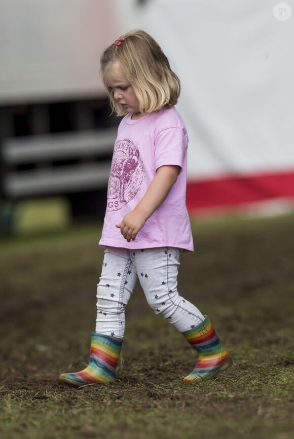 Mia Tindall, fille de Zara Phillips (Tindall) et de Mike Tindall, lors du Festival of British Eventing à Gatcombe Park à Minchinhampton, le 4 août 2017.