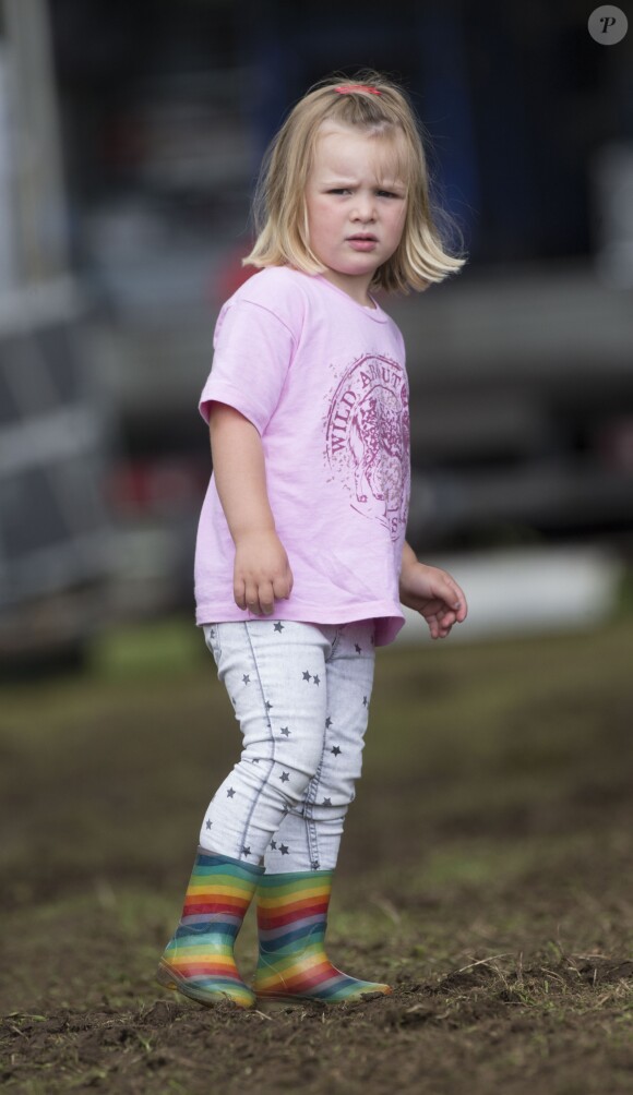 Mia Tindall, fille de Zara Phillips (Tindall) et de Mike Tindall, lors du Festival of British Eventing à Gatcombe Park à Minchinhampton, le 4 août 2017.