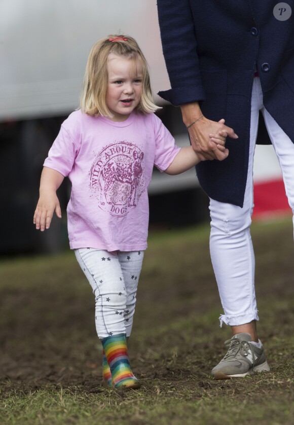 Mia Tindall, fille de Zara Phillips (Tindall) et de Mike Tindall, lors du Festival of British Eventing à Gatcombe Park à Minchinhampton, le 4 août 2017.