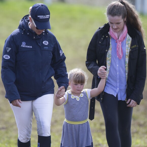 Zara Phillips avec sa fille Mia Tindall, 3 ans, le 6 août 2017 lors du Festival of British Eventing à Gatcombe Park à Minchinhampton.