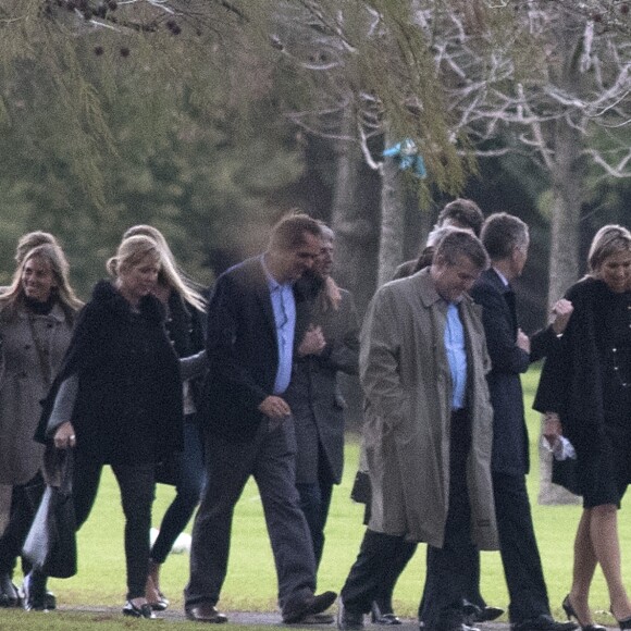 La reine Maxima des Pays-Bas, le roi Willem-Alexander des Pays-Bas, la princesse Ariane des Pays-Bas. Funérailles du père de la reine Maxima, Jorge Zorreguieta, au cimetière Parque Memorial proche de Buenos Aires, Argentine, le 10 août 2017.