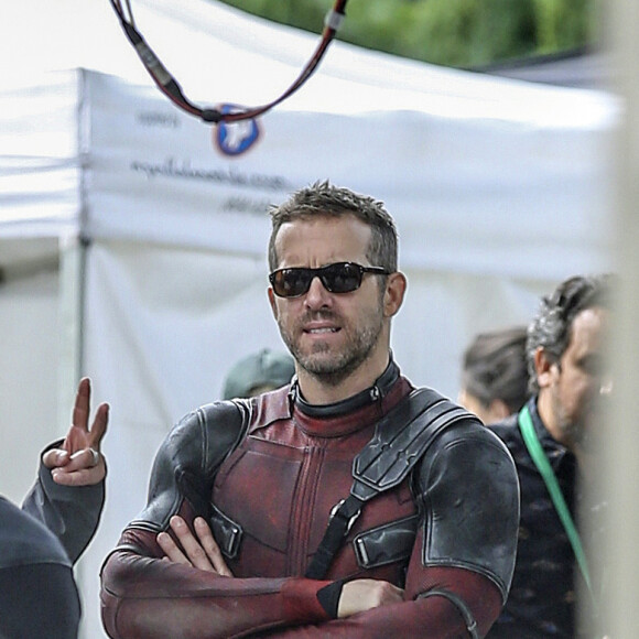 Ryan Reynolds sur le tournage de "Deadpool 2" à Vancouver, le 16 août 2017.