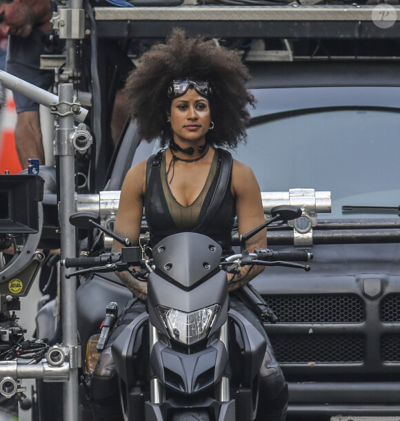 Zazie Beetz sur le tournage de Deadpool à Vancouver le 8 août 2017.