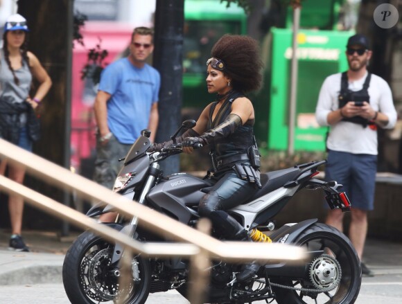 Zazie Beetz sur le tournage de Deadpool à Vancouver le 8 août 2017.