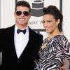 Robin Thicke et sa femme Paula Patton - 56eme ceremonie des Grammy Awards a Los Angeles le 26 janvier 2014.
