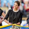 La princesse Madeleine de Suède était heureuse d'inaugurer lundi 21 août 2017 au stade Ullevi à Göteborg les Championnats d'Europe de dressage et de saut d'obstacles 2017.