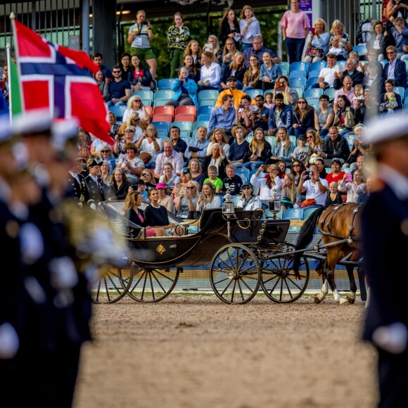 La princesse Madeleine de Suède était heureuse d'inaugurer lundi 21 août 2017 au stade Ullevi à Göteborg les Championnats d'Europe de dressage et de saut d'obstacles 2017. 