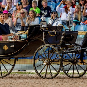 La princesse Madeleine de Suède était heureuse d'inaugurer lundi 21 août 2017 au stade Ullevi à Göteborg les Championnats d'Europe de dressage et de saut d'obstacles 2017. 