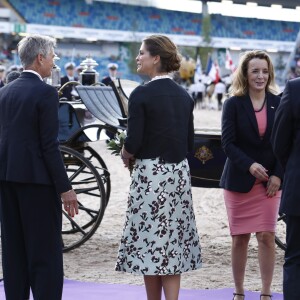 La princesse Madeleine de Suède était heureuse d'inaugurer lundi 21 août 2017 au stade Ullevi à Göteborg les Championnats d'Europe de dressage et de saut d'obstacles 2017. 