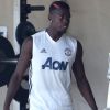Exclusif - Paul Pogba (Manchester United) s'entraine avec son potentiel coéquipier Romelu Lukaku à l'université de Californie à Los Angeles (UCLA). Le 7 juillet 2017 .