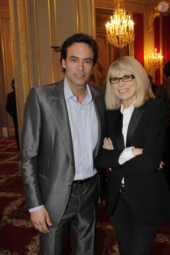 Anthony Delon et Mireille Darc à l'Elysée le 14 mars 2012.