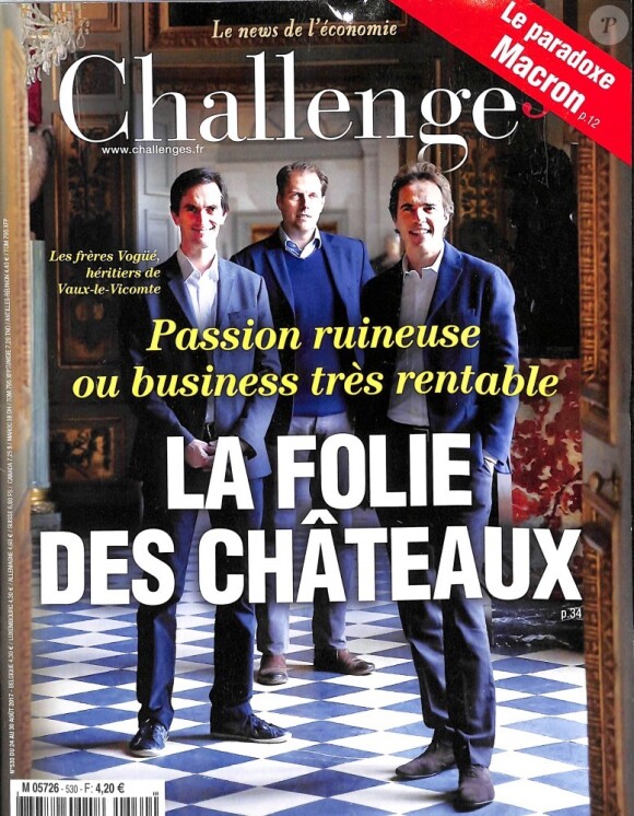Magazine "Challenges", en kiosques le 24 août 2017.