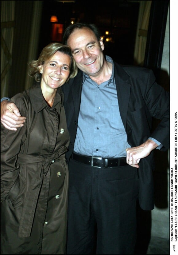 Claire Chazal et Xavier Couture chez Costes à Paris, le 4 mai 2003
