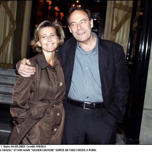 Claire Chazal et Xavier Couture chez Costes à Paris, le 4 mai 2003
