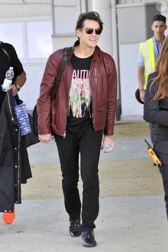Jim Carrey à son arrivée à l'aéroport de Venise pour le 74e Festival International du Film de Venise, la Mostra. Le 4 septembre 2017
