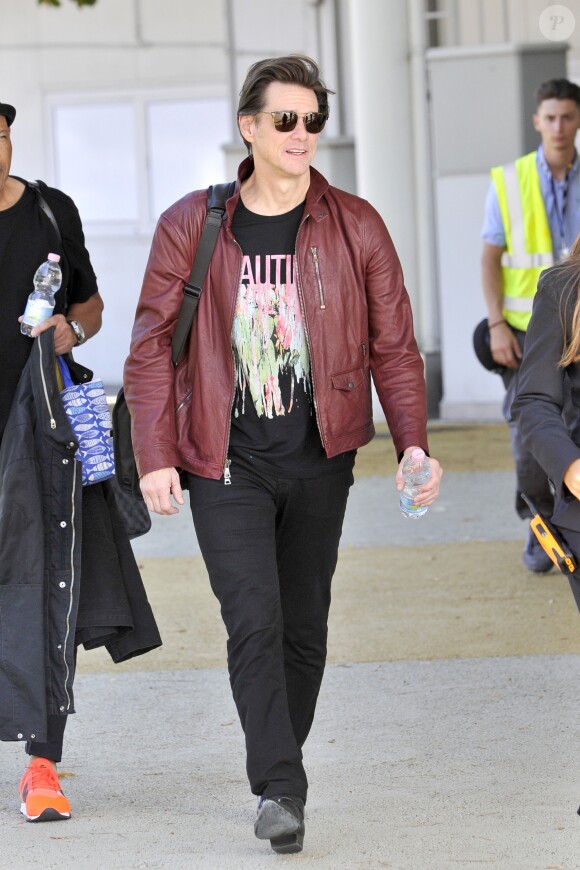Jim Carrey à son arrivée à l'aéroport de Venise pour le 74e Festival International du Film de Venise, la Mostra. Le 4 septembre 2017
