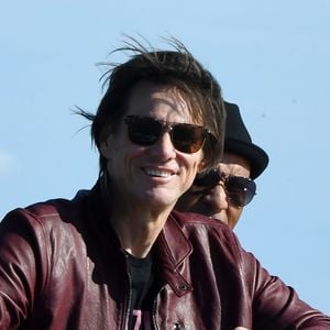 Jim Carrey à son arrivée en bateau lors du 74e Festival International du Film de Venise, la Mostra. Le 4 septembre 2017