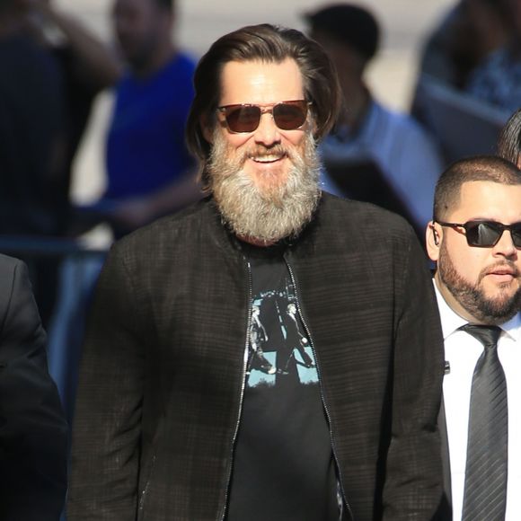 Jim Carrey arrive à l'émission 'Jimmy Kimmel Live' à Hollywood, le 22 mai 2017