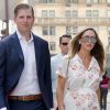 Exclusif - Le fils de D Trump, Eric Trump et sa femme Lara Yunaska, enceinte, arrivent à la Trump Tower sur la 5ème avenue à New York, le 18 Juillet 2017.  Exclusive - For Germany Call For Price - No Internet Use For Switzerland and Belgium - D Trump's son Eric Trump with his pregnant wife Lara Yunaska are walking to the Trump Tower on Fifth Avenue in New York, NY on July 18, 201718/07/2017 - New York