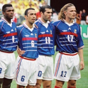 Equipe de France vainqueur de la Coupe du monde le 12 juillet 1998, au Stade de France.