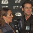 Jim Carrey interviewé par la journaliste de la chaîne E! Entertainment Catt Sadler lors de la soirée organisée par Harper's Bazaar, à New York le 8 septembre 2017