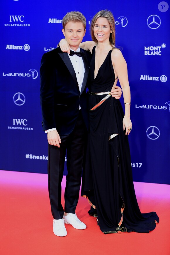 Nico Rosberg et sa femme Vivian Sibold - Soirée des Laureus World Sport Awards 2017 à Monaco le 14 février 2017.